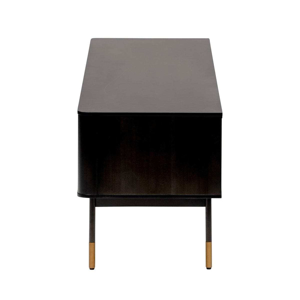 Black Wood and Wicker Media Stand - Homeroots - Flyclothing LLC