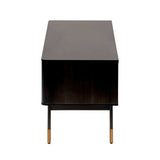 Black Wood and Wicker Media Stand - Homeroots - Flyclothing LLC