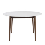 47" White And Brown Rounded Dining Table - Homeroots - Flyclothing LLC