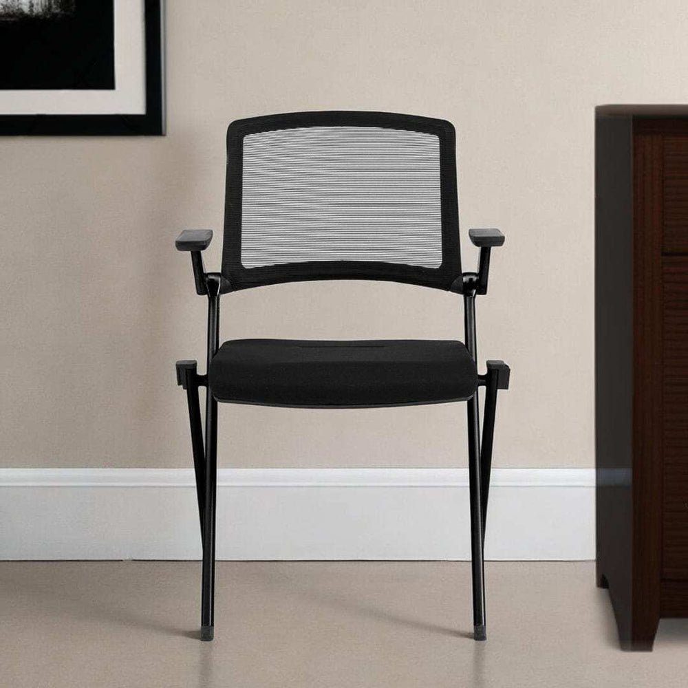 Set of Two Black Mesh Conference Office Chair - Homeroots - Flyclothing LLC