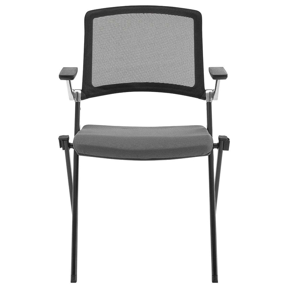 Set of Two Black Gray and Black Mesh Conference Office Chair - Homeroots - Flyclothing LLC
