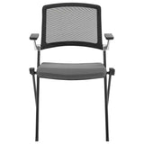Set of Two Black Gray and Black Mesh Conference Office Chair - Homeroots - Flyclothing LLC