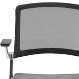 Set of Two Black Gray and Black Mesh Conference Office Chair - Homeroots - Flyclothing LLC