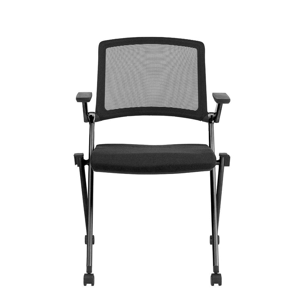 Set of Two Black Mesh Rolling Conference Office Chair - Homeroots - Flyclothing LLC