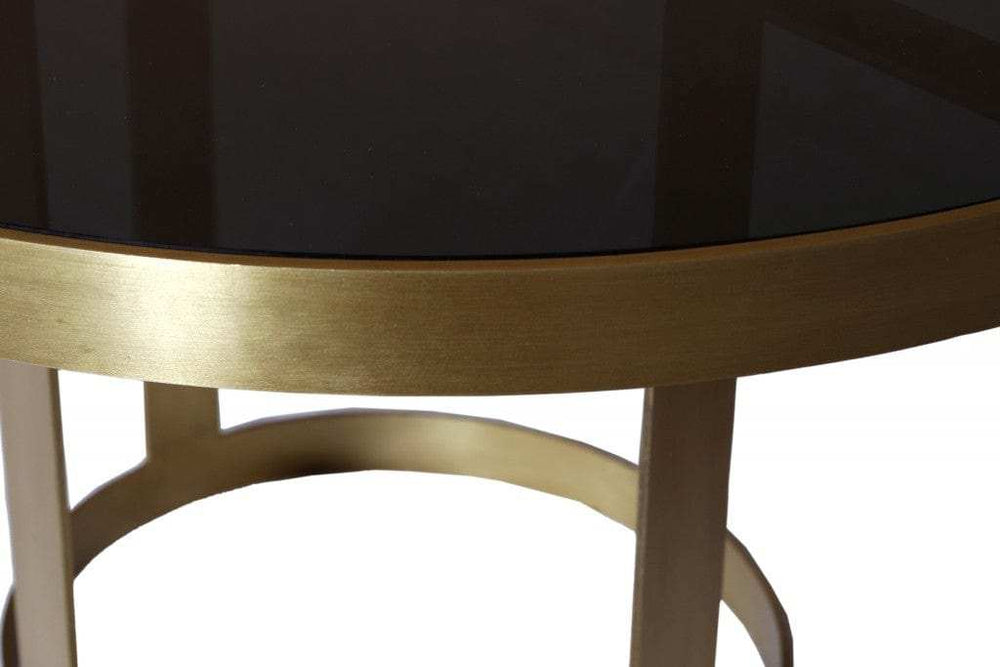 Round Black and Gold Modern Coffee Table - Homeroots - Flyclothing LLC
