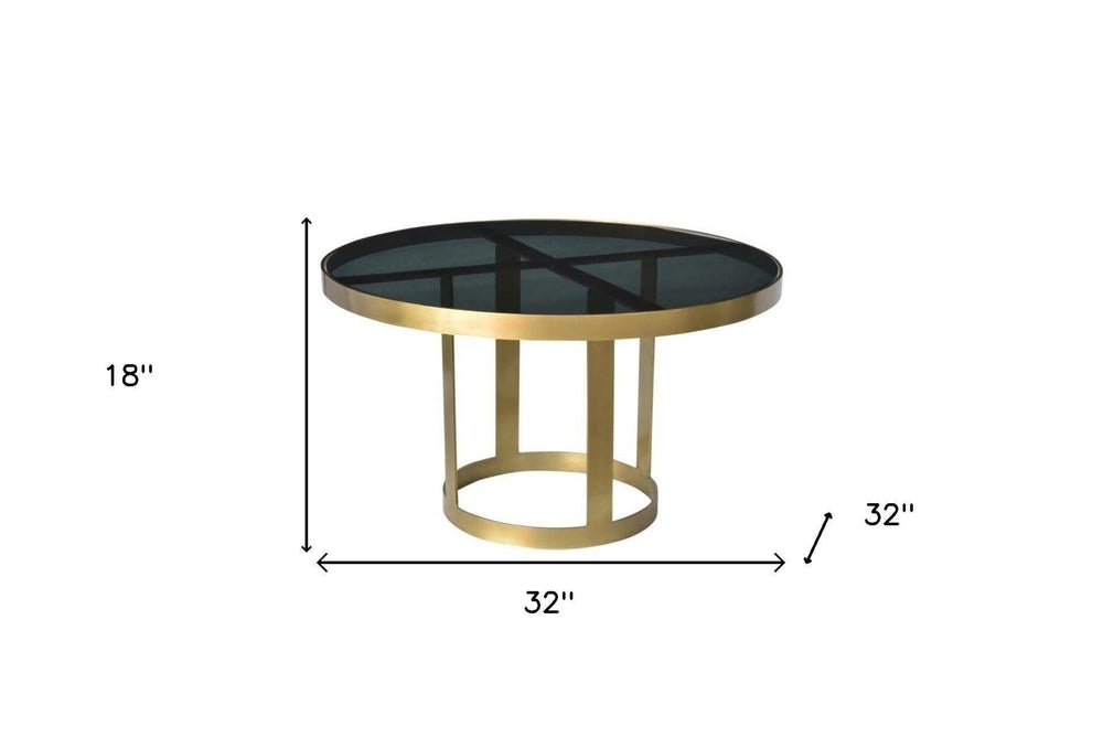 Round Black and Gold Modern Coffee Table - Homeroots - Flyclothing LLC
