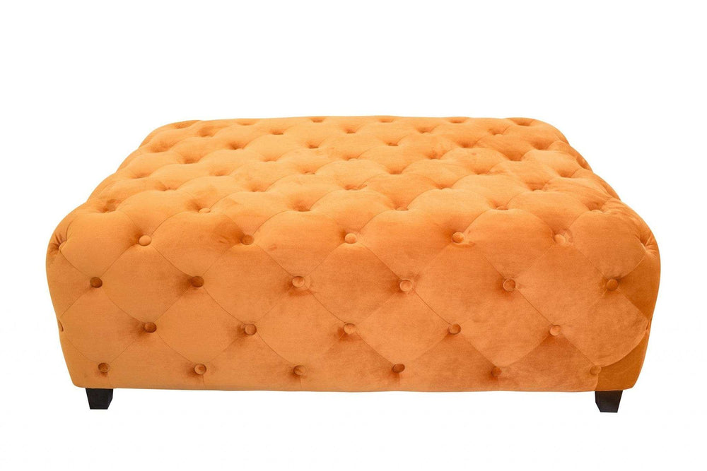 Velvety Orange Modern Square Coffee Table - Homeroots - Flyclothing LLC