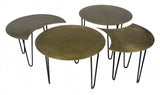 Set of Four Bohemian Gold Cocktail Table Set - Homeroots - Flyclothing LLC