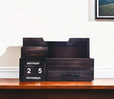 Black Rustic Wood Desk or Counter Organizer - Homeroots - Flyclothing LLC