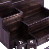 Black Rustic Wood Desk or Counter Organizer - Homeroots - Flyclothing LLC