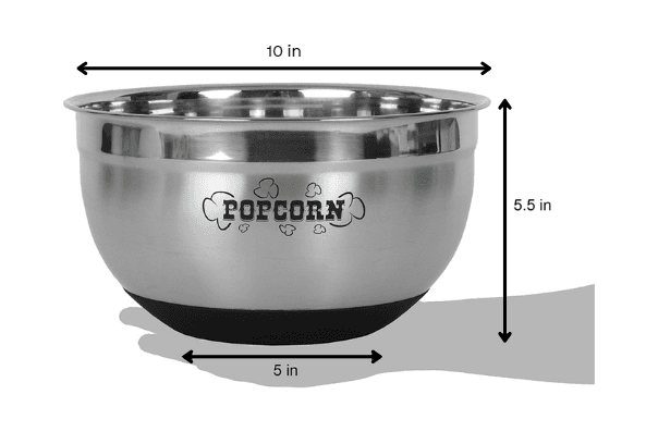 Sleek Stainless Steel Popcorn Serving Bowl - Homeroots - Flyclothing LLC