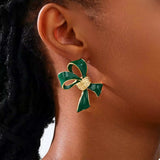 18K Gold-Plated Bow Earrings - Trendsi - Flyclothing LLC