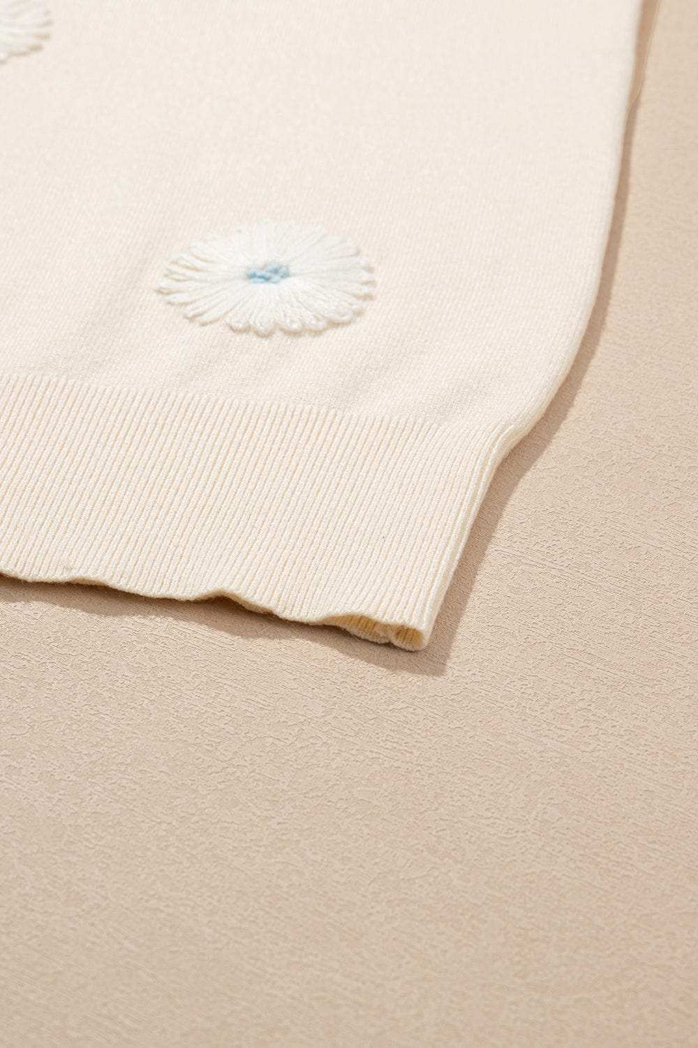 Daisy Round Neck Short Sleeve Knit Top - Trendsi - Flyclothing LLC