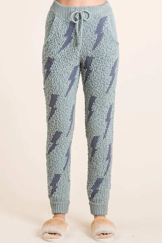 BiBi Cozy Soft Hairy Popcorn Sweater Pants - Trendsi - Flyclothing LLC