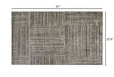 2' X 4' Modern Geo Lines in Squares Washable Floor Mat - Homeroots - Flyclothing LLC