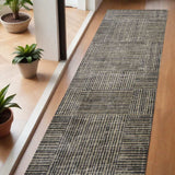 2' X 6' Modern Geo Lines in Squares Washable Runner Rug - Homeroots - Flyclothing LLC