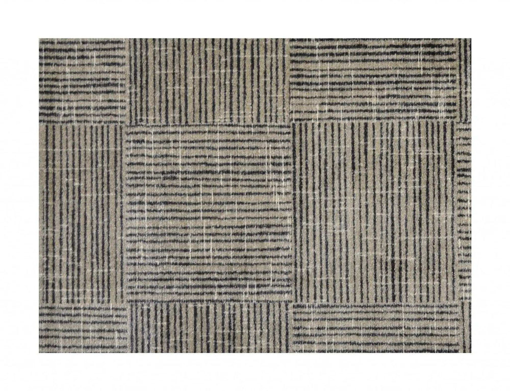 2' X 3' Modern Geo Lines in Squares Washable Floor Mat - Homeroots - Flyclothing LLC