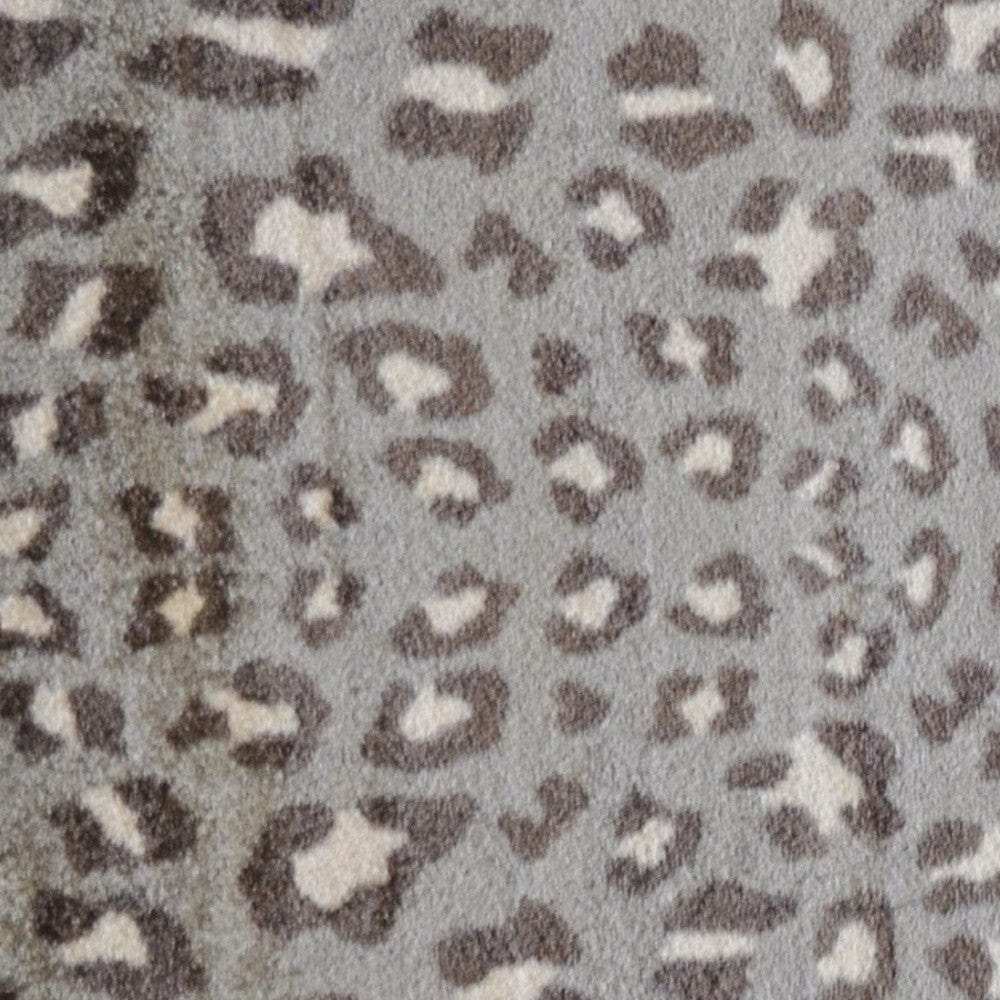 2' X 4' Gray and Brown Cheetah Washable Floor Mat - Homeroots - Flyclothing LLC
