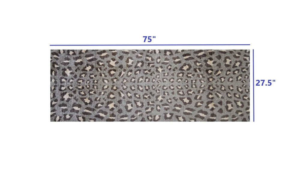 2' X 6' Gray and Brown Cheetah Washable Runner Rug - Homeroots - Flyclothing LLC