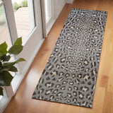 2' X 6' Gray and Brown Cheetah Washable Runner Rug - Homeroots - Flyclothing LLC