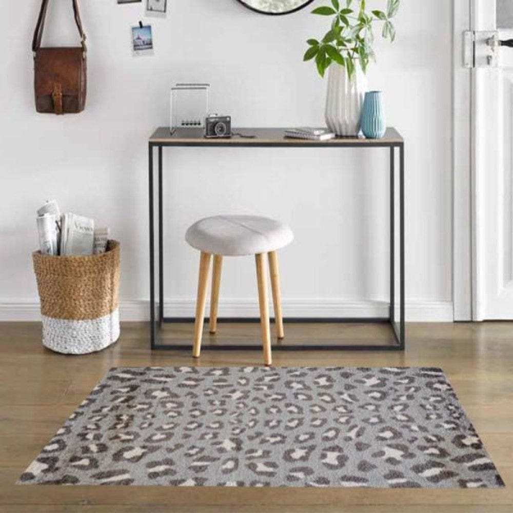 2' X 3' Gray and Brown Cheetah Washable Floor Mat - Homeroots - Flyclothing LLC