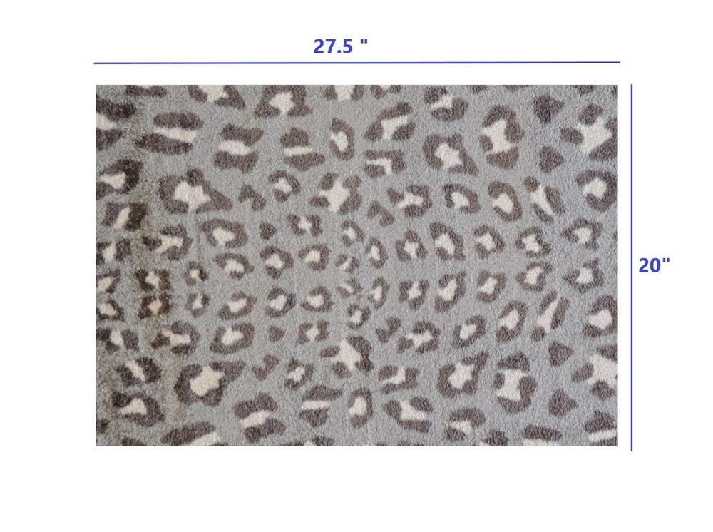 2' X 3' Gray and Brown Cheetah Washable Floor Mat - Homeroots - Flyclothing LLC
