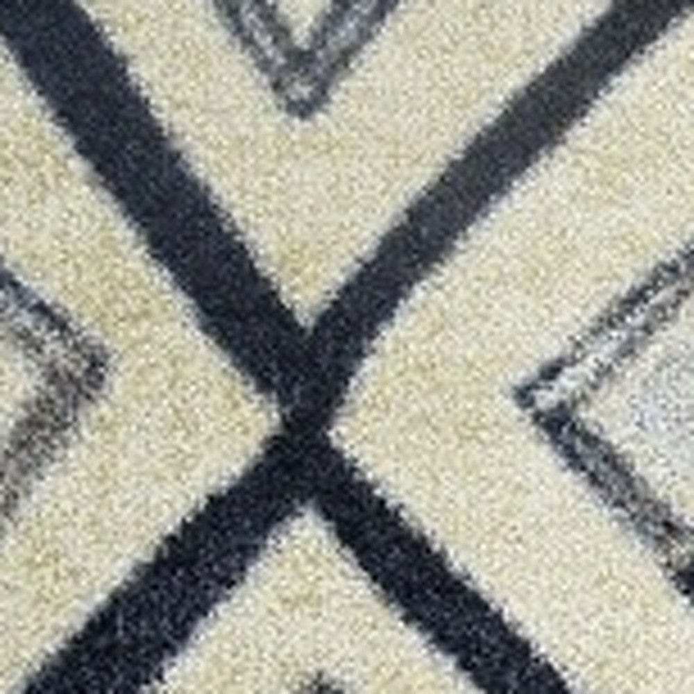 2' X 4' Black and Gray Modern Tribal Washable Floor Mat - Homeroots - Flyclothing LLC