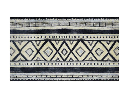 2' X 4' Black and Gray Modern Tribal Washable Floor Mat - Homeroots - Flyclothing LLC