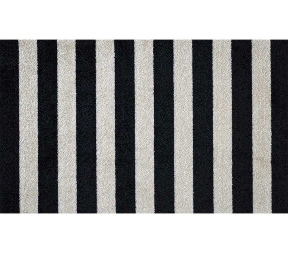 2' X 4' Black and Tan Wide Stripe Washable Floor Mat - Homeroots - Flyclothing LLC
