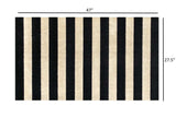 2' X 4' Black and Tan Wide Stripe Washable Floor Mat - Homeroots - Flyclothing LLC