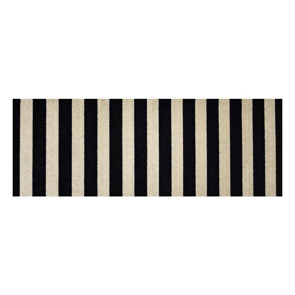 2' X 6' Black and Tan Wide Stripe Washable Runner Rug - Homeroots - Flyclothing LLC