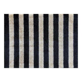 2' X 3' Black and Tan Wide Stripe Washable Floor Mat - Homeroots - Flyclothing LLC