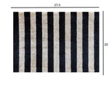 2' X 3' Black and Tan Wide Stripe Washable Floor Mat - Homeroots - Flyclothing LLC
