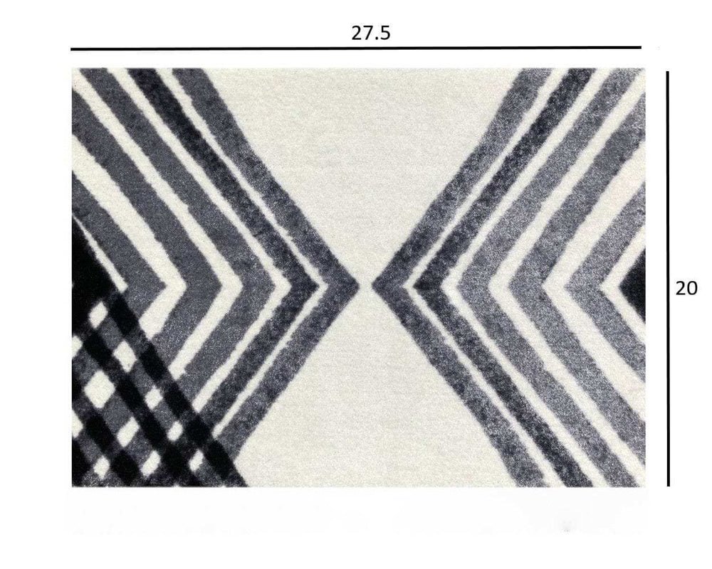 2' X 3' Black and Gray Abstract Arrow Washable Floor Mat - Homeroots - Flyclothing LLC