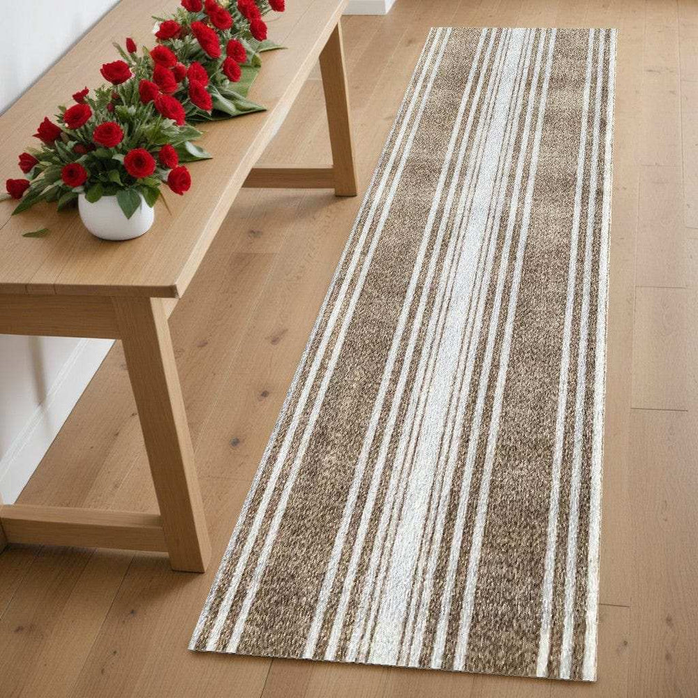 2' X 6' Sandy Shores Regatta Stripe Washable Runner Rug - Homeroots - Flyclothing LLC