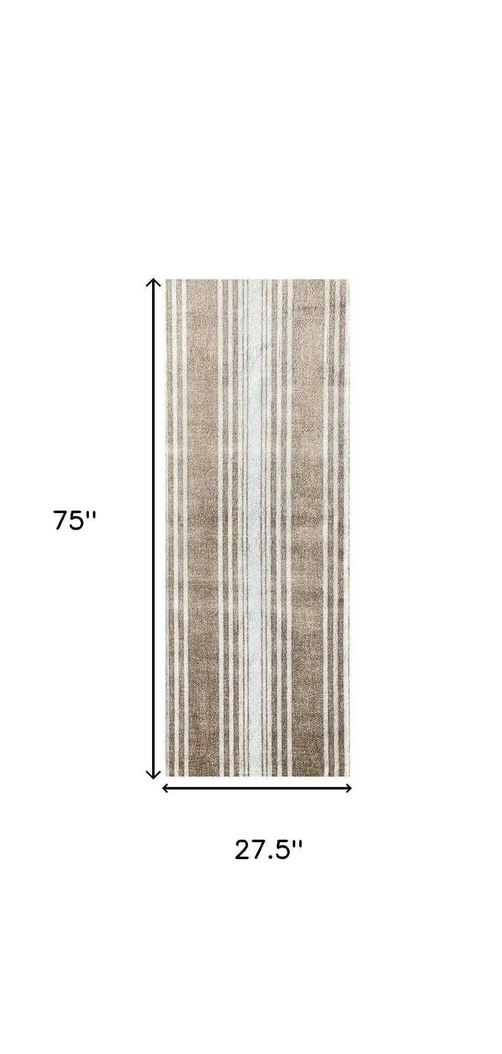 2' X 6' Sandy Shores Regatta Stripe Washable Runner Rug - Homeroots - Flyclothing LLC