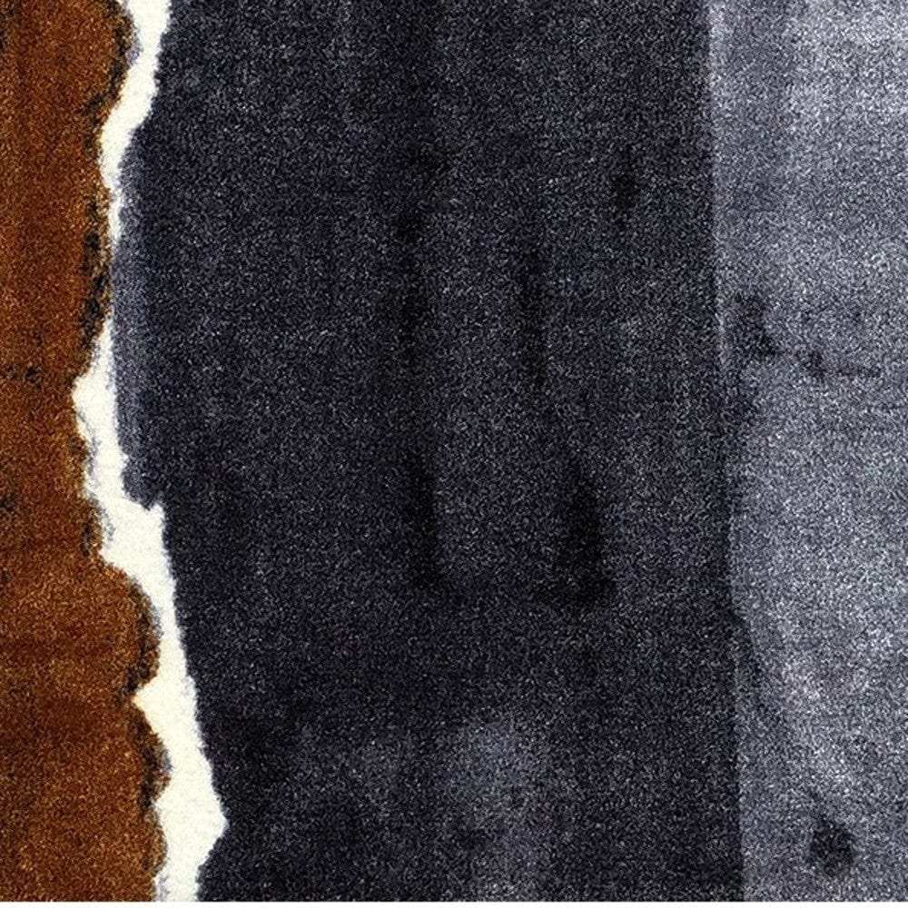 2' X 6' Gray and Brown Abstract Southwest Washable Runner Rug - Homeroots - Flyclothing LLC