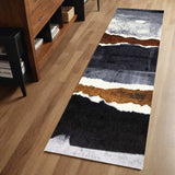 2' X 6' Gray and Brown Abstract Southwest Washable Runner Rug - Homeroots - Flyclothing LLC