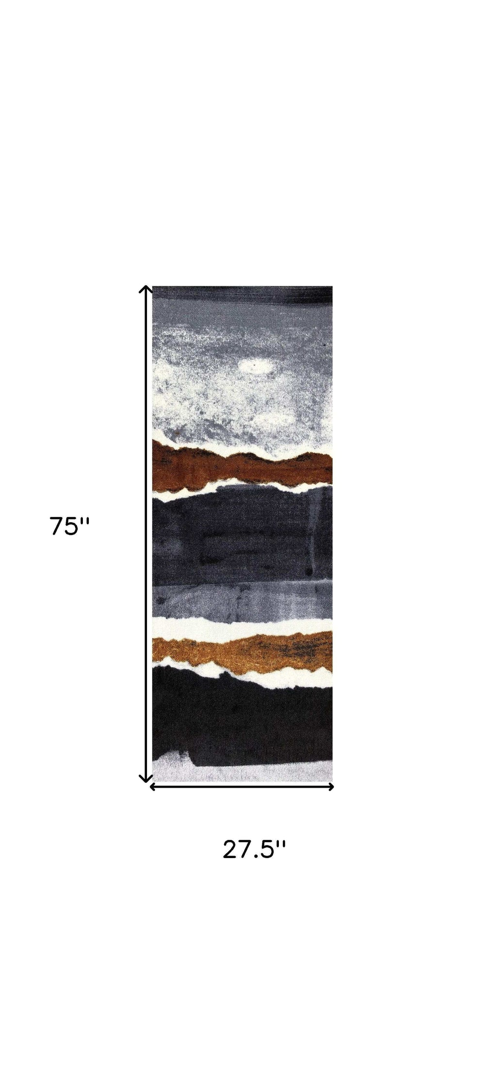 2' X 6' Gray and Brown Abstract Southwest Washable Runner Rug - Homeroots - Flyclothing LLC