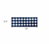2' X 6' Navy and White Buffalo Plaid Washable Runner Rug - Homeroots - Flyclothing LLC