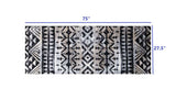 2' X 6' Black and Gray Aztec Washable Runner Rug - Homeroots - Flyclothing LLC