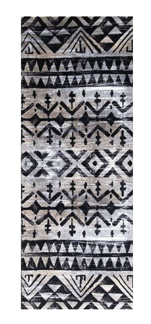 2' X 6' Black and Gray Aztec Washable Runner Rug - Homeroots - Flyclothing LLC