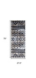 2' X 6' Black and Gray Aztec Washable Runner Rug - Homeroots - Flyclothing LLC