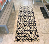 2' X 6' Graphite and Tan Abstract Leaves Washable Runner Rug - Homeroots - Flyclothing LLC