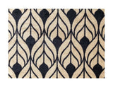 2' X 3' Graphite and Tan Abstract Leaves Washable Floor Mat - Homeroots - Flyclothing LLC