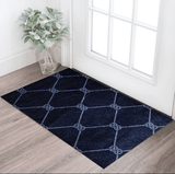 2' X 3' Navy Nautical Knots Washable Floor Mat - Homeroots - Flyclothing LLC