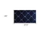 2' X 3' Navy Nautical Knots Washable Floor Mat - Homeroots - Flyclothing LLC