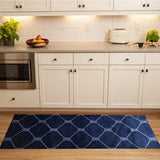 2' X 6' Navy Nautical Knots Washable Runner Rug - Homeroots - Flyclothing LLC