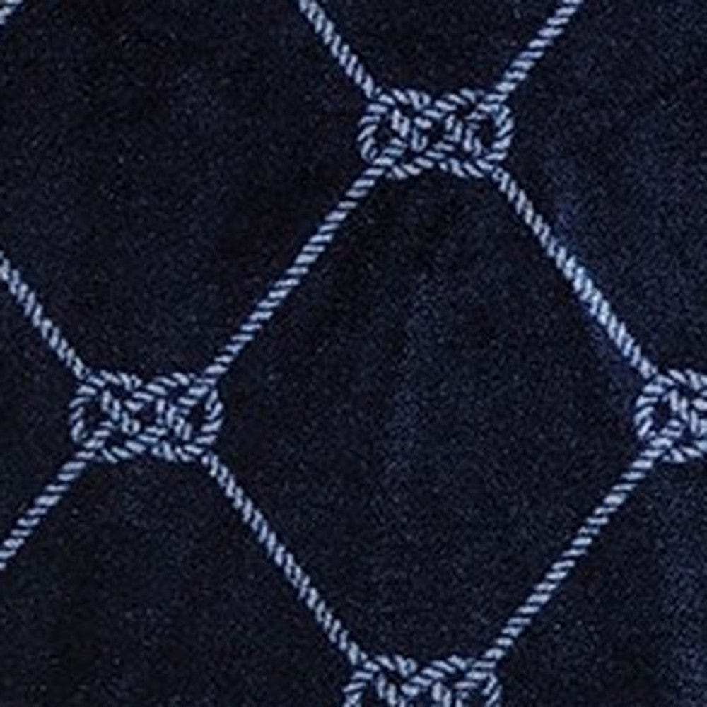 2' X 6' Navy Nautical Knots Washable Runner Rug - Homeroots - Flyclothing LLC