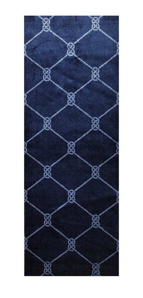 2' X 6' Navy Nautical Knots Washable Runner Rug - Homeroots - Flyclothing LLC